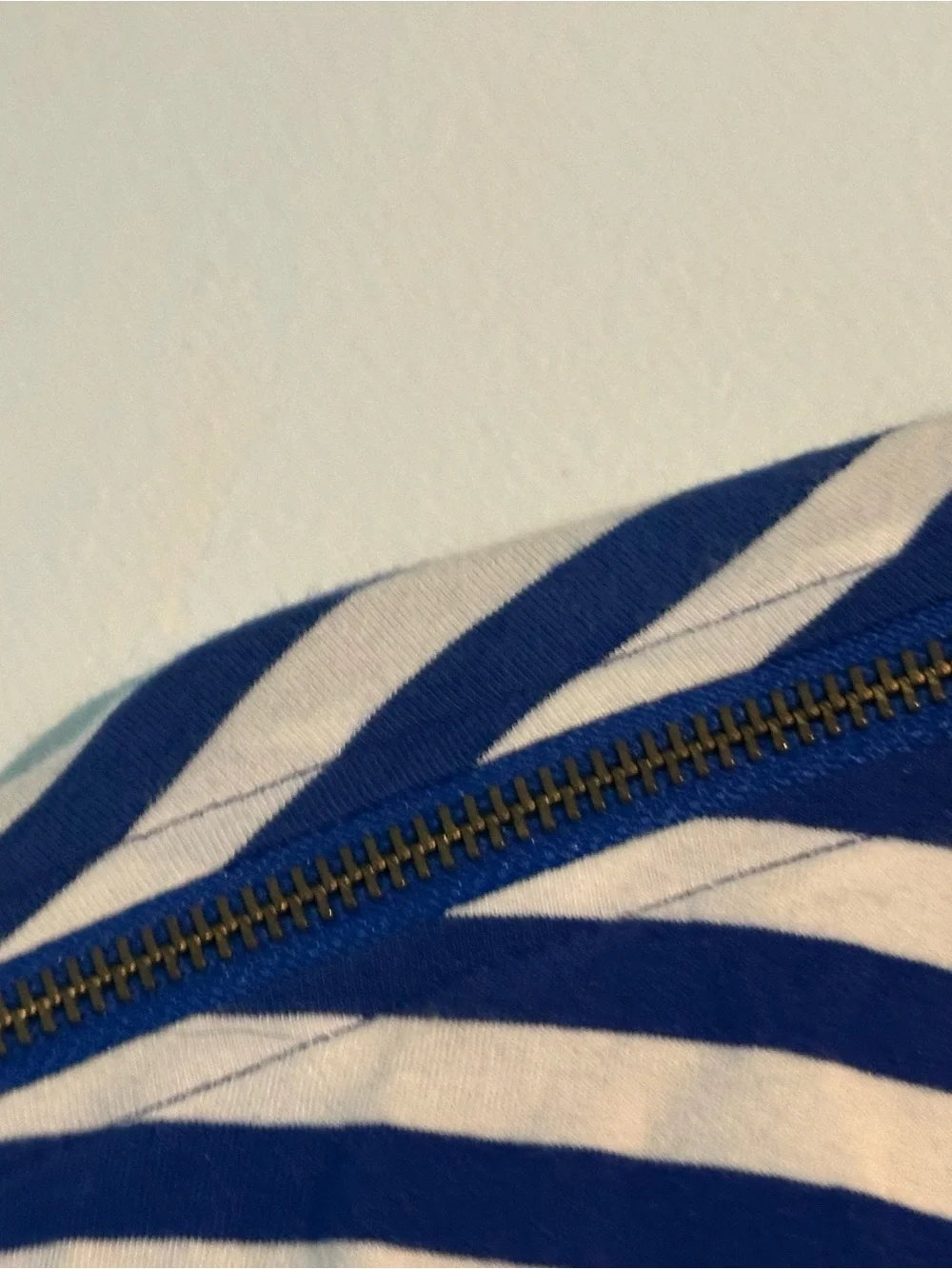 Michael Kors Navy & White Striped Tank Top with Zipper Accent